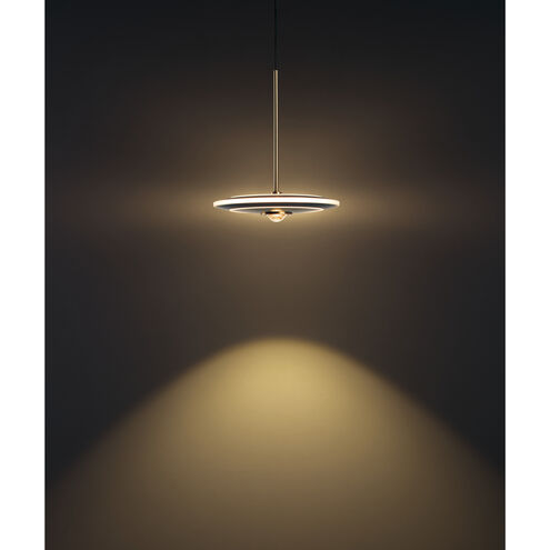 Uranas LED 7.9 inch Satin Dark Gray and Antique Brass Pendant Ceiling Light
