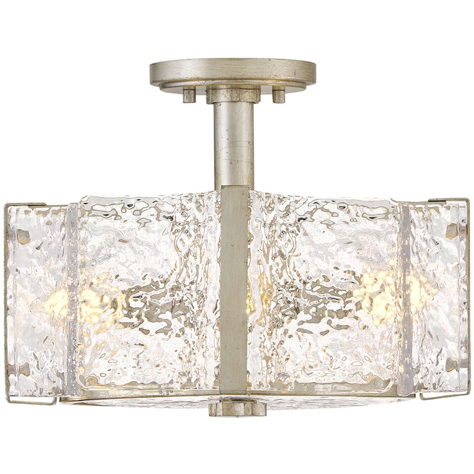 Florian 4 Light 14.25 inch Glacial Semi-flush Mount Ceiling Light