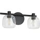 Valentina 2 Light 15 inch Matte Black Vanity Light Wall Light