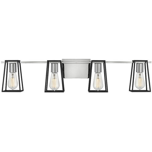 Filmore 4 Light 33.5 inch Chrome with Satin Black Vanity Light Wall Light