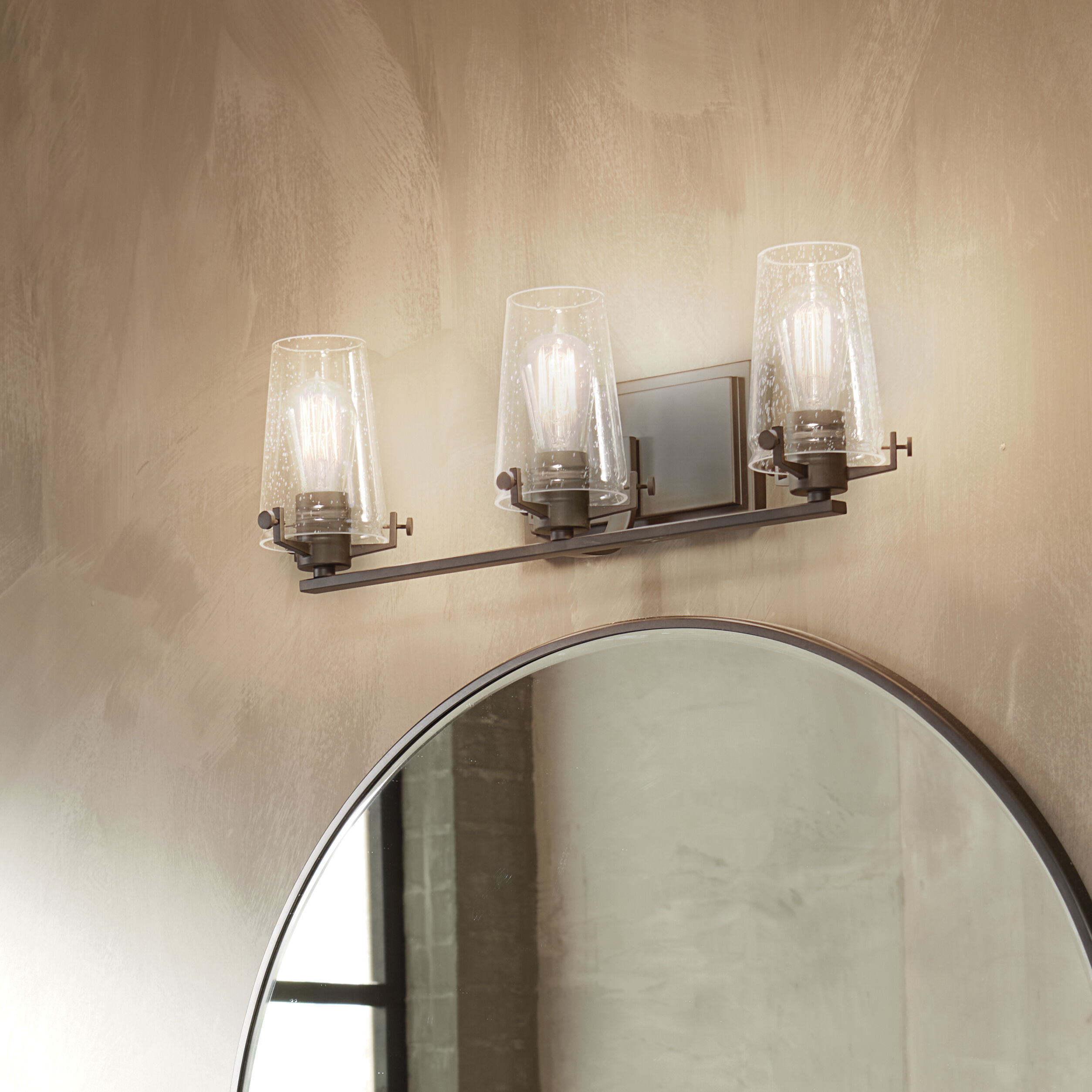 Alton 3 Light 24 inch Black Bath Vanity Light Wall Light