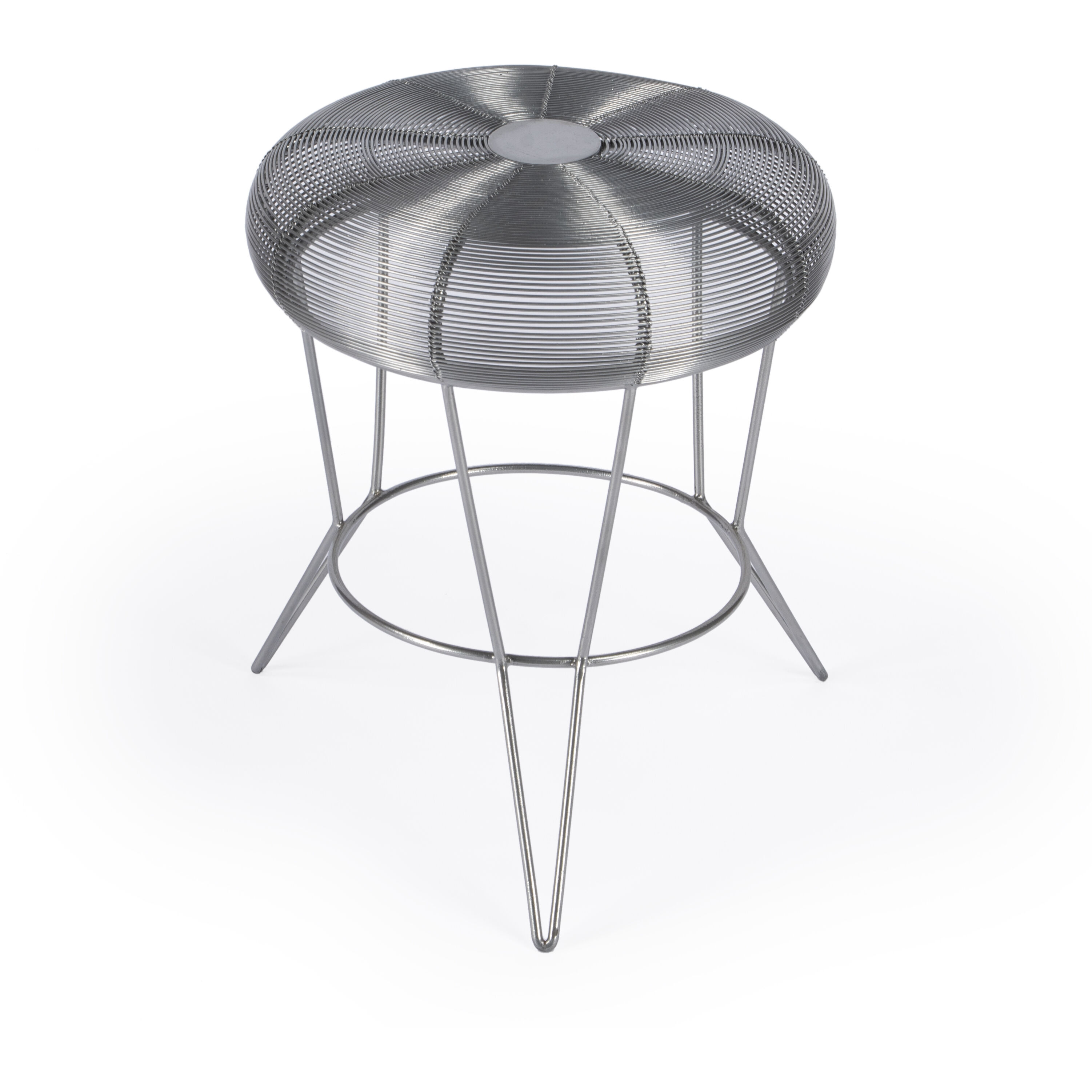 Allen Decorative Wire Side Table in Silver
