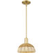 Natural Ballston Dome 1 Light 9 inch Satin Gold Mini Pendant Ceiling Light