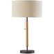 Hamilton 26 inch 100.00 watt Natural Wood / Black Metal Table Lamp Portable Light
