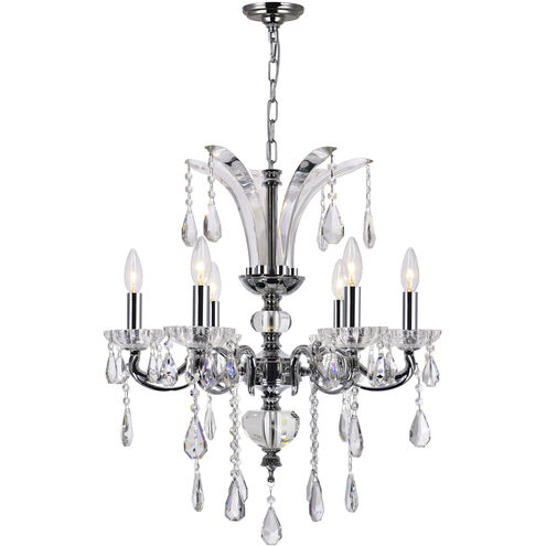 Glorious 6 Light 24 inch Chrome Up Chandelier Ceiling Light