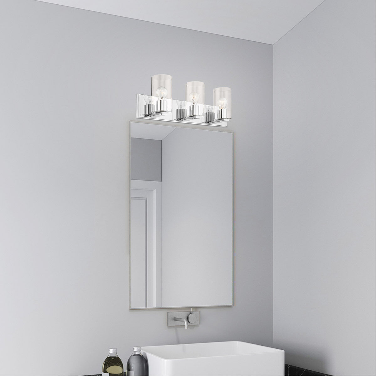 Zurich 3 Light 24 inch Polished Chrome Vanity Sconce Wall Light