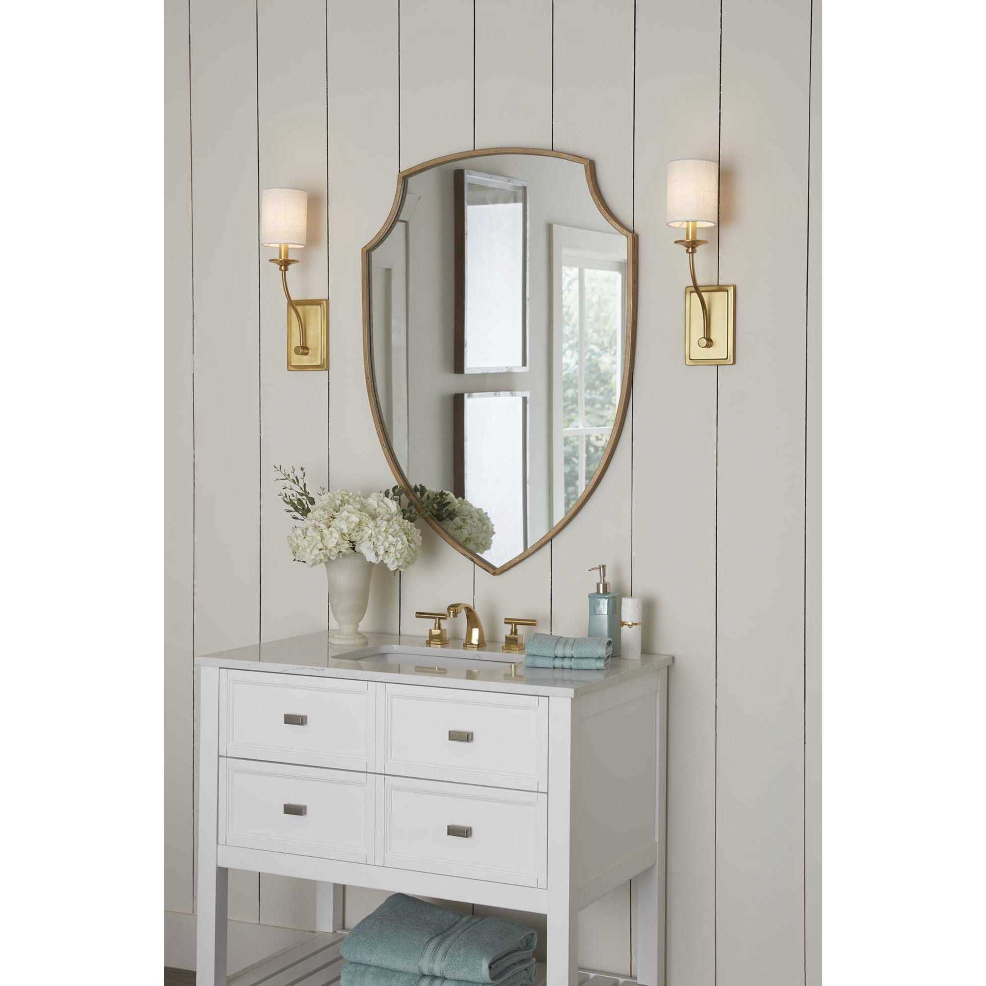 Bonita 1 Light 5 inch Satin Brass Wall Sconce Wall Light, Design Series