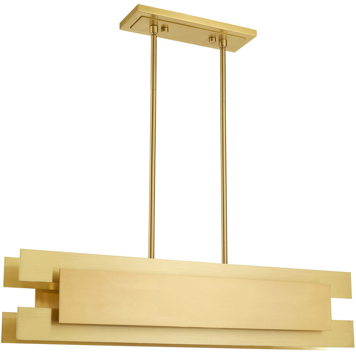 Varick 4 Light 36 inch Satin Brass Linear Chandelier Ceiling Light