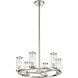 Revolve 6 Light 18.63 inch Clear Glass and Polished Nickel Chandelier Ceiling Light