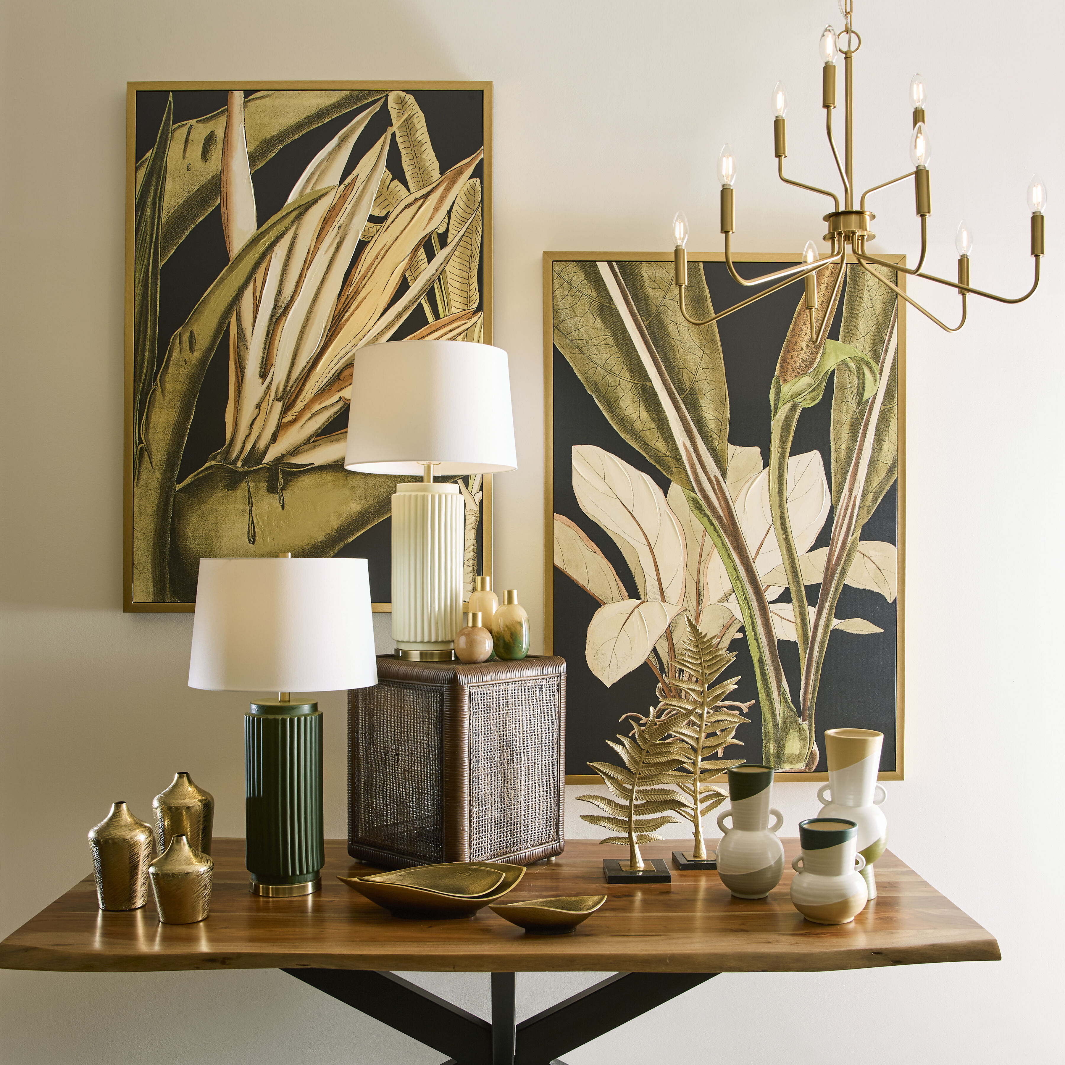 Genista 9 Light 28 inch Brass Chandelier Ceiling Light