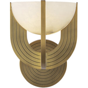Colette LED 6.25 inch Vintage Brass Bath Vanity Light Wall Light in Vintage Brass and Alabaster