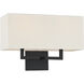 Sconces 2 Light 16 inch Coal Wall Mount Wall Light in Incandescent