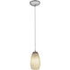 Champagne 1 Light 5 inch Brushed Steel Pendant Ceiling Light in White Stone