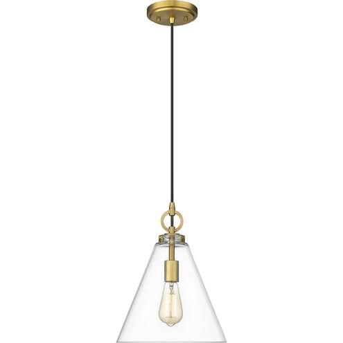 Harper 1 Light 11.5 inch Rubbed Brass Pendant Ceiling Light