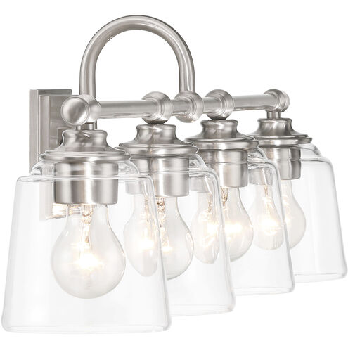 Antonia 4 Light 35 inch Brushed Nickel Bath Vanity Light Wall Light