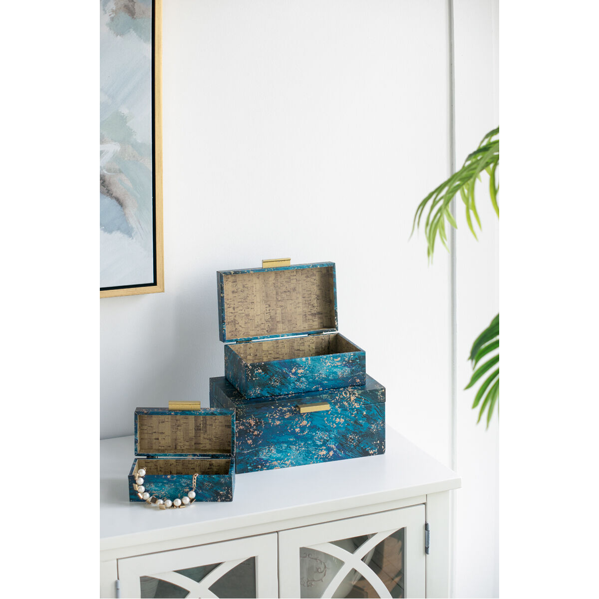 Anita 7.5 X 3.9 inch Blue Boxes