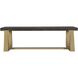 Voyage Warm Brushed Brass and Gray Glazed Walnut Bench