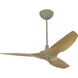 Haiku 52 inch Satin Nickel with Caramel Wood Grain Blades Outdoor Ceiling Fan