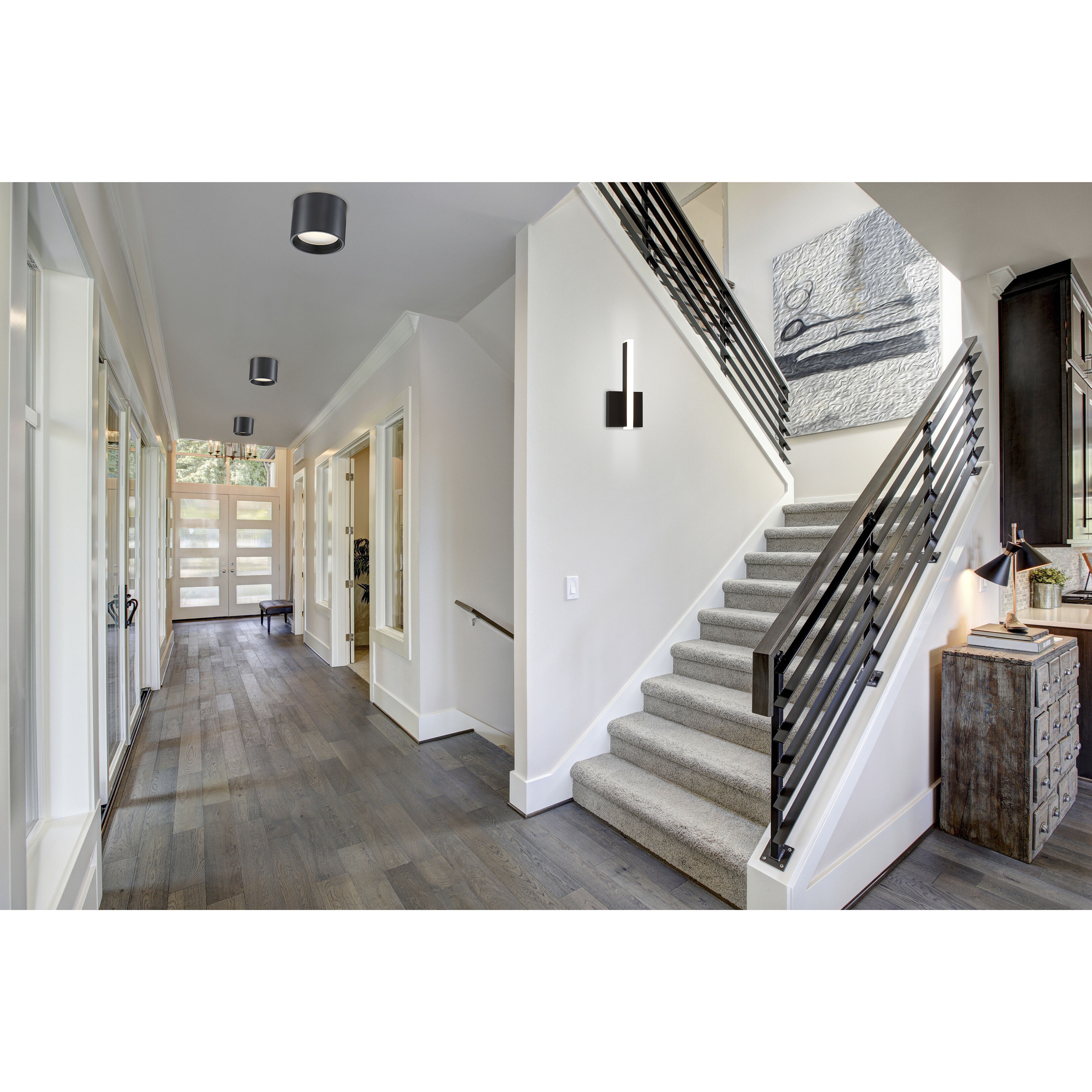 Reel LED 5.25 inch Black and White Flush Mount Ceiling Light