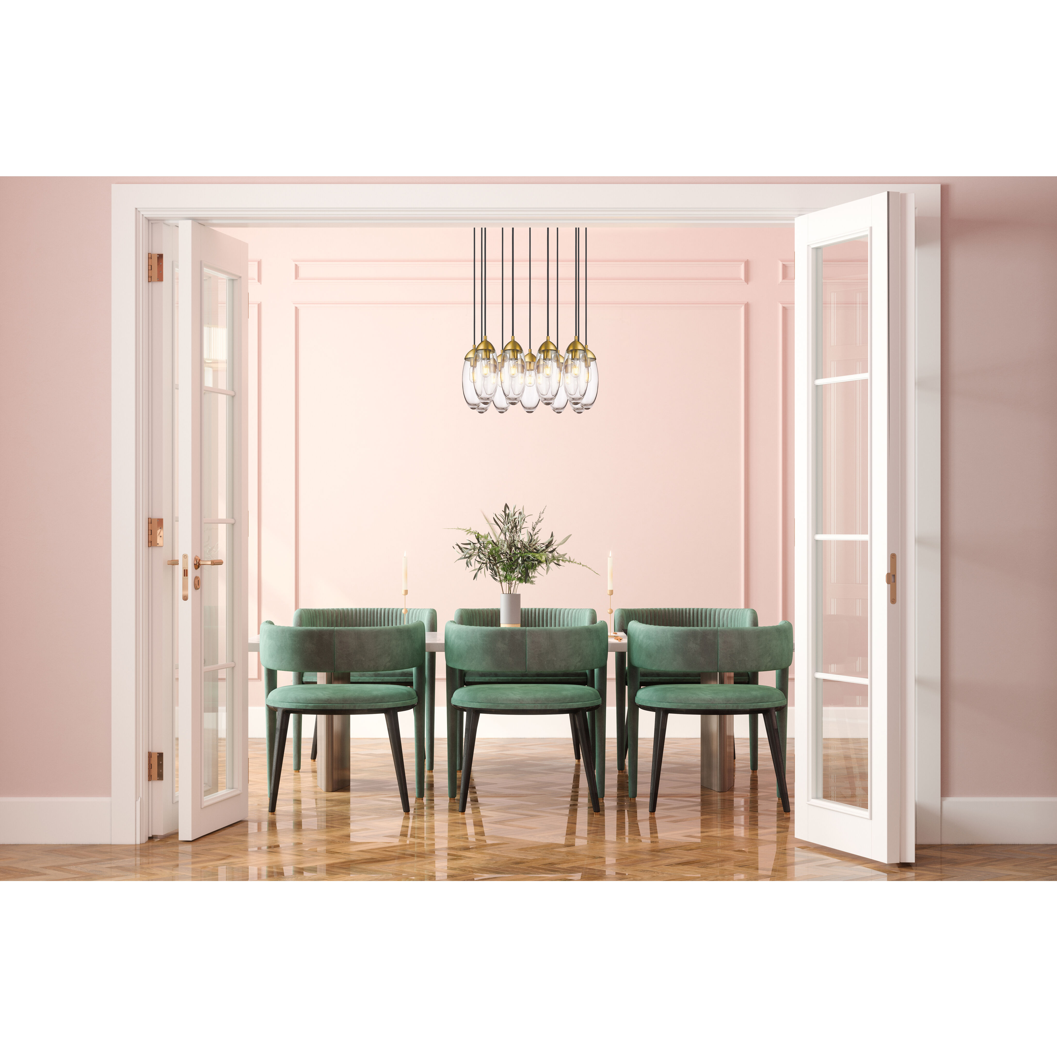 Arden 11 Light 24 inch Rubbed Brass Chandelier Ceiling Light