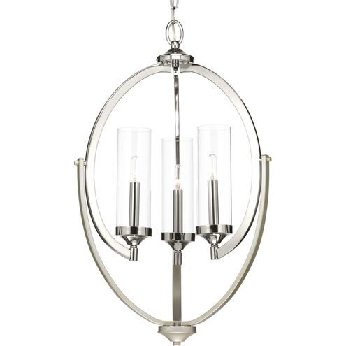 Evoke 3 Light 18 inch Polished Nickel Chandelier Ceiling Light, Design Series