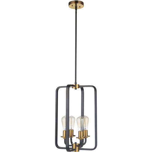 Neighborhood Randolph 4 Light 14 inch Flat Black/Satin Brass Foyer Light Ceiling Light in Flat Black and Satin Brass, Neighborhood Collection