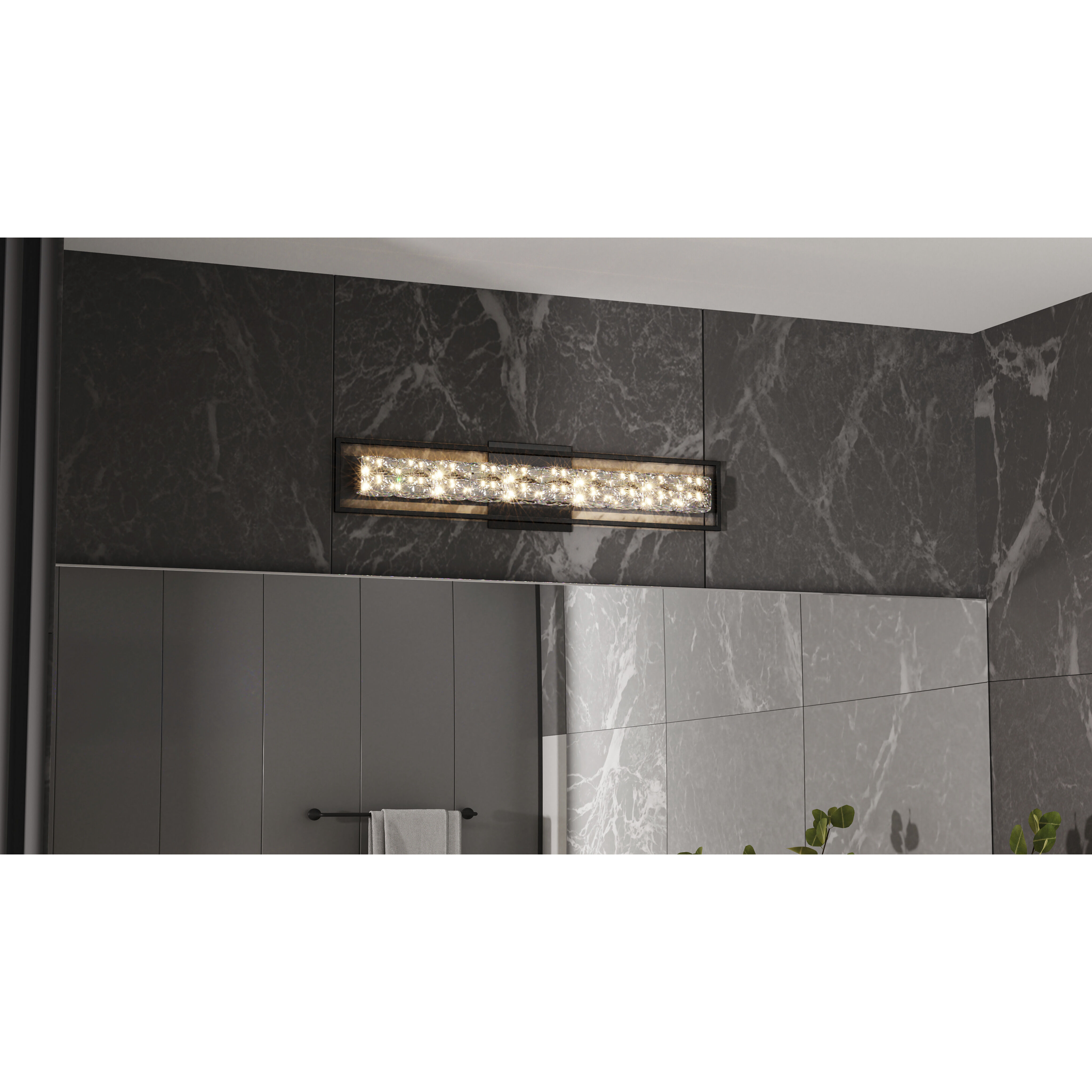 Dazzle LED 33.25 inch Matte Black Bath Light Wall Light, Large