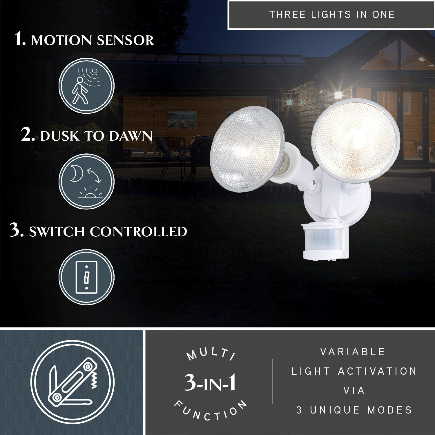 Outdoor Security LED 6.25 inch White Outdoor Security