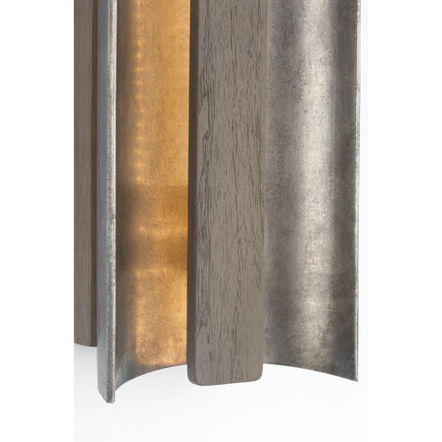 Anne-Marie Barton Remi Sconce Wall Light in Mottled Pewter and Warm Walnut