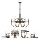 Rowland 6 Light 31 inch Burlap and Black Chandelier Ceiling Light, Candelabra Style
