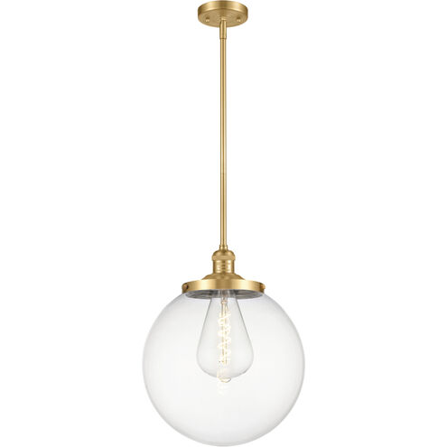 Franklin Restoration Beacon 1 Light 14 inch Satin Gold Pendant Ceiling Light in Incandescent, Clear