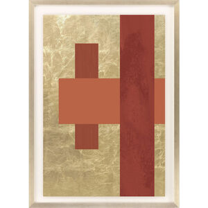 Gold Colorblock Orange and Metallic Framed Art