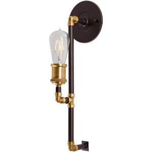 Piper 1 Light 5 inch Black and Antique Brass Sconce Wall Light