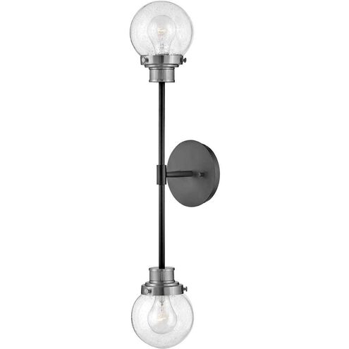 Poppy 2 Light 5.5 inch Black with Brushed Nickel Indoor Wall Sconce Wall Light in Black / Brushed Nickel
