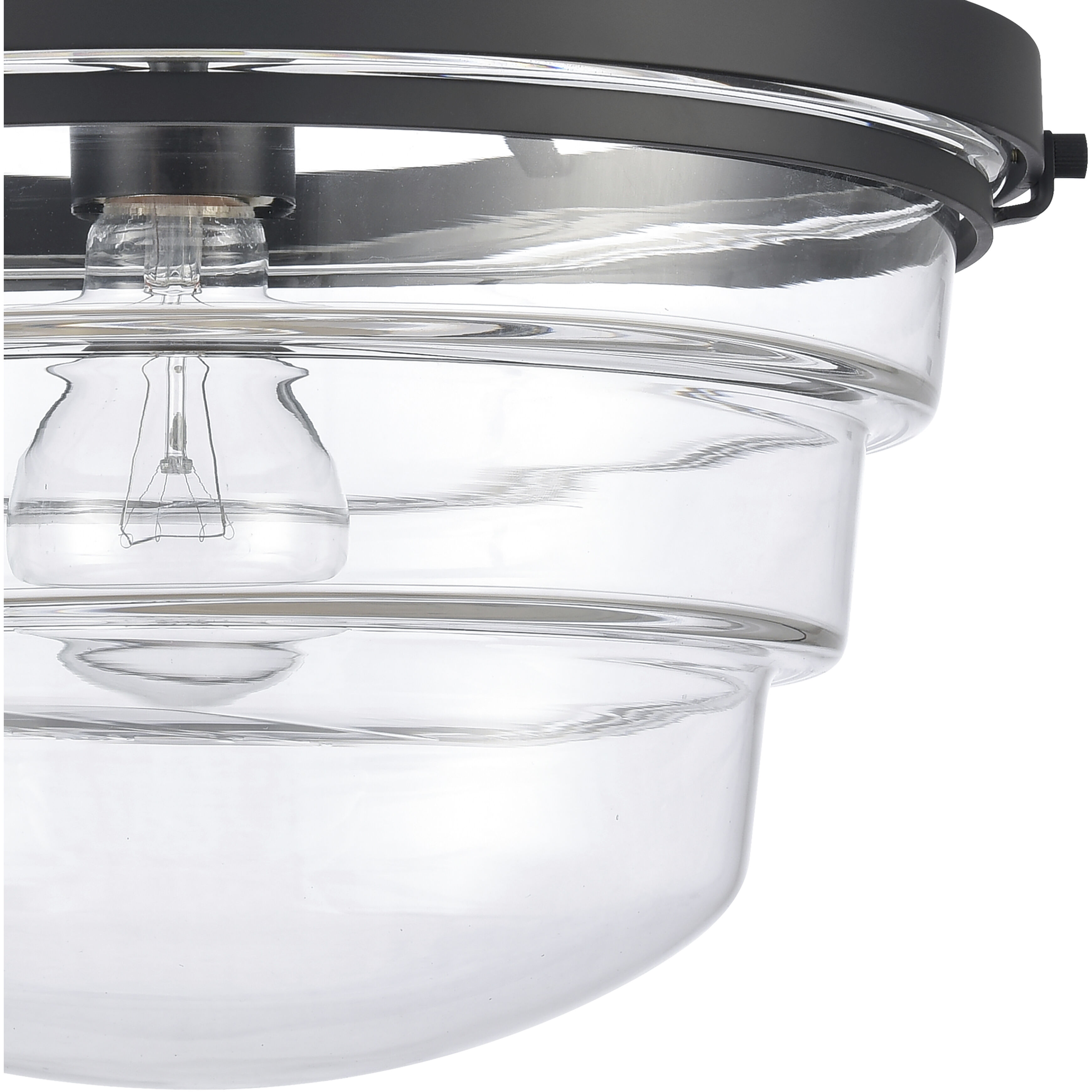 Boyer 1 Light 12 inch Matte Black Semi Flush Mount Ceiling Light