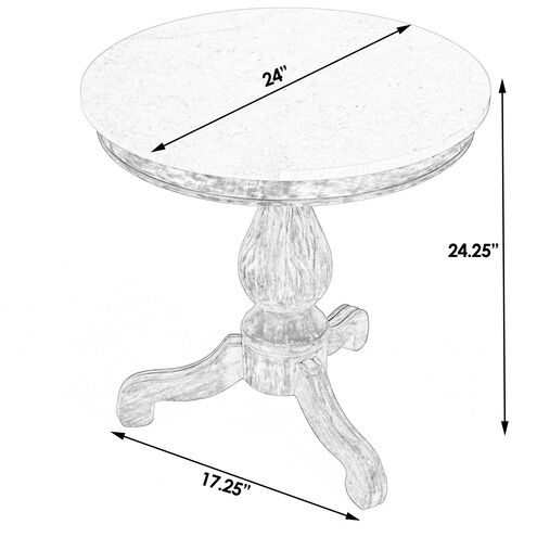 Danielle Marble 24" Pedestal Side Table in Tan/Beige