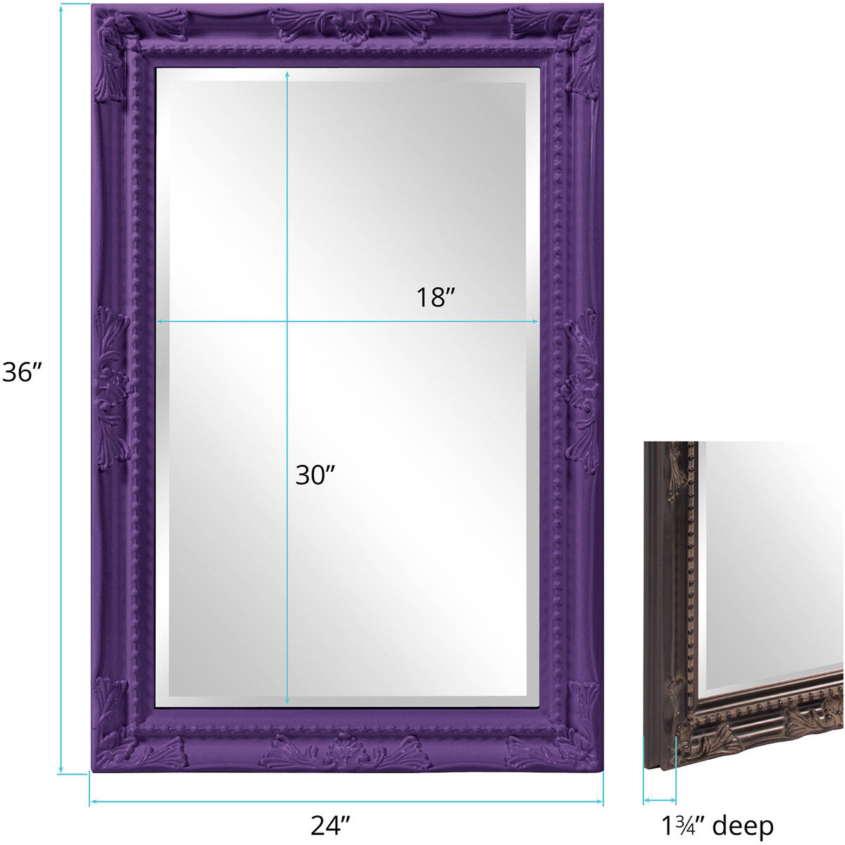 Purple wall mirror deals