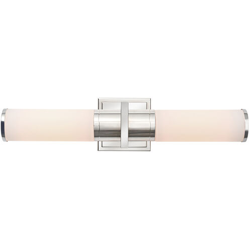 Positano LED 20.8 inch Polished Nickel Bathroom Vanity Wall Light in Satin White