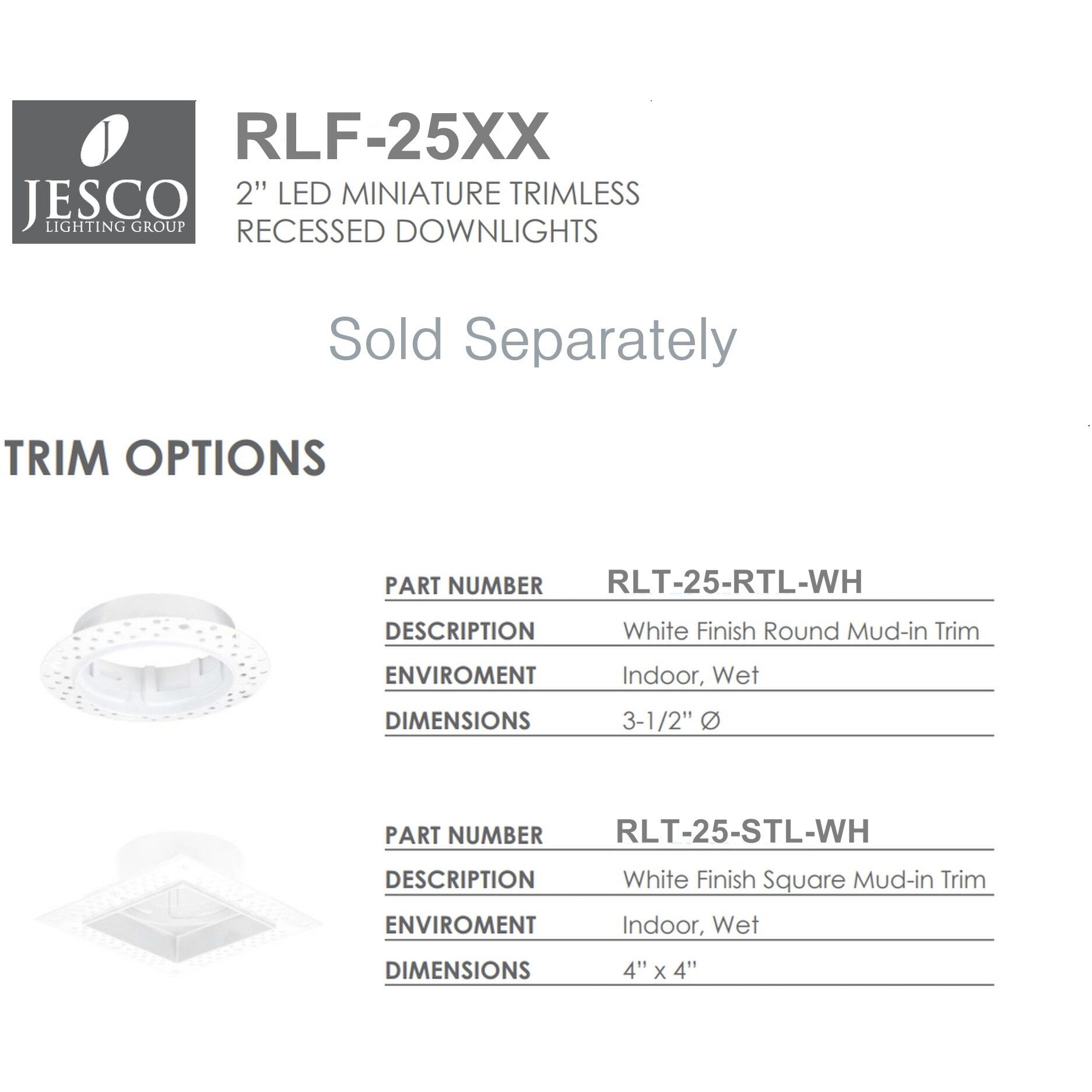 Miniature White Downlight, Trimless Recessed