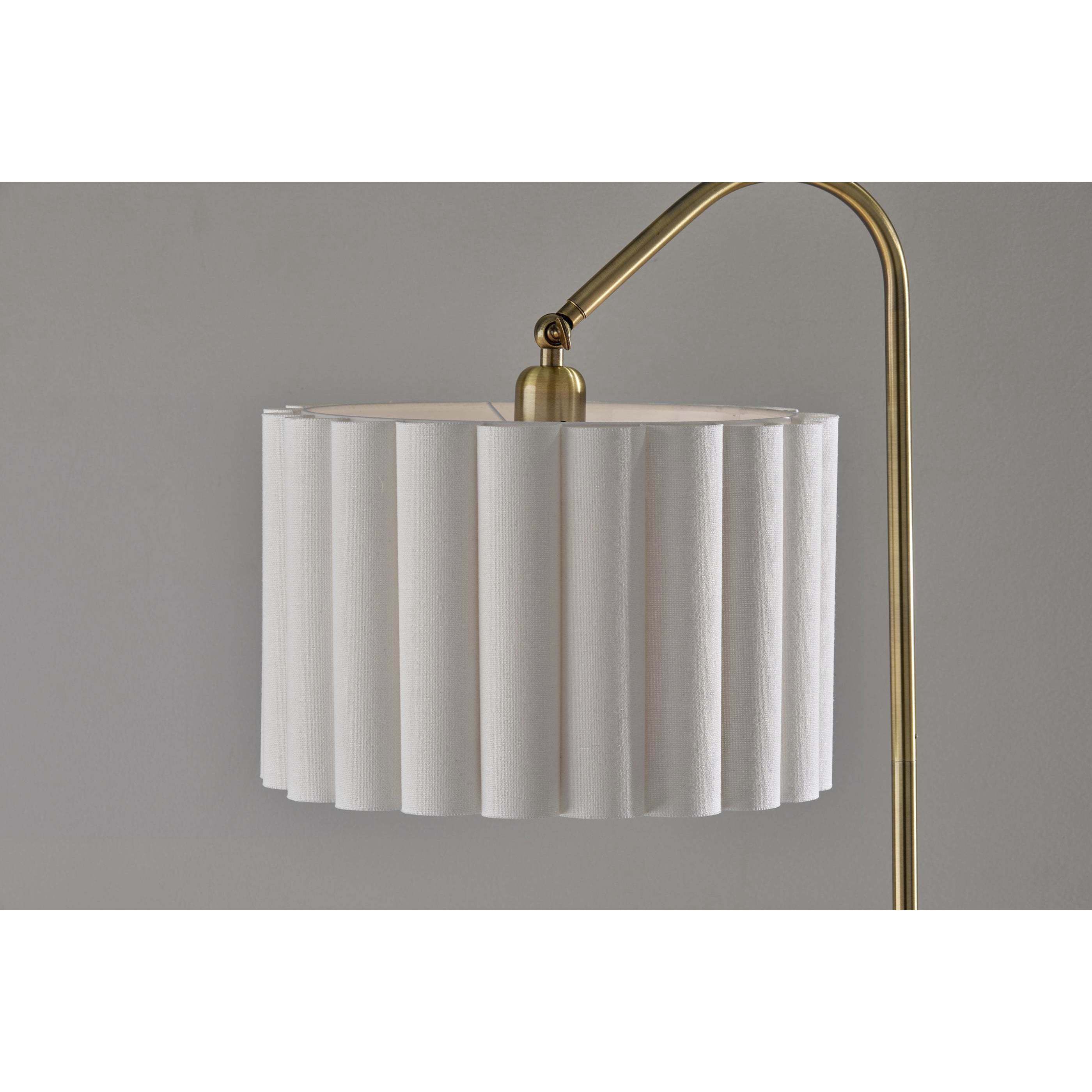 Caldwell 62 inch 100.00 watt Antique Brass and Natural Wood Shelf Floor Lamp Portable Light