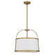 York 4 Light 20 inch Weathered Brass Pendant Ceiling Light