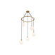 Mid-Century 5 Light 26 inch Natural Brass Pendant Ceiling Light