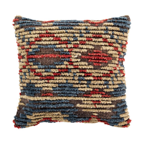 Caroline 20 X 20 inch Charcoal/Dark Red/Dark Brown/Khaki Pillow Cover