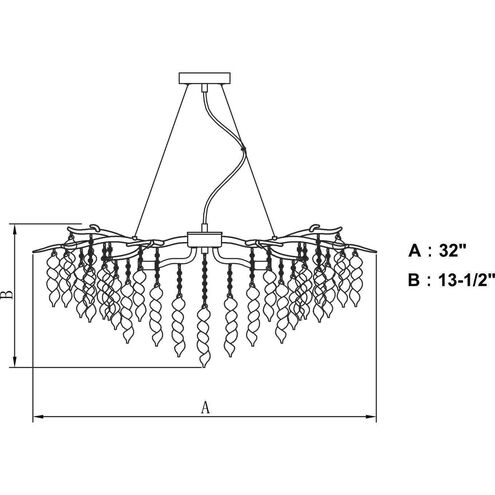Rainier 5 Light 32 inch Silver Mist Chandelier Ceiling Light