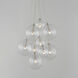 Burst LED 19.75 inch Satin Nickel Multi-Light Pendant Ceiling Light in Clear