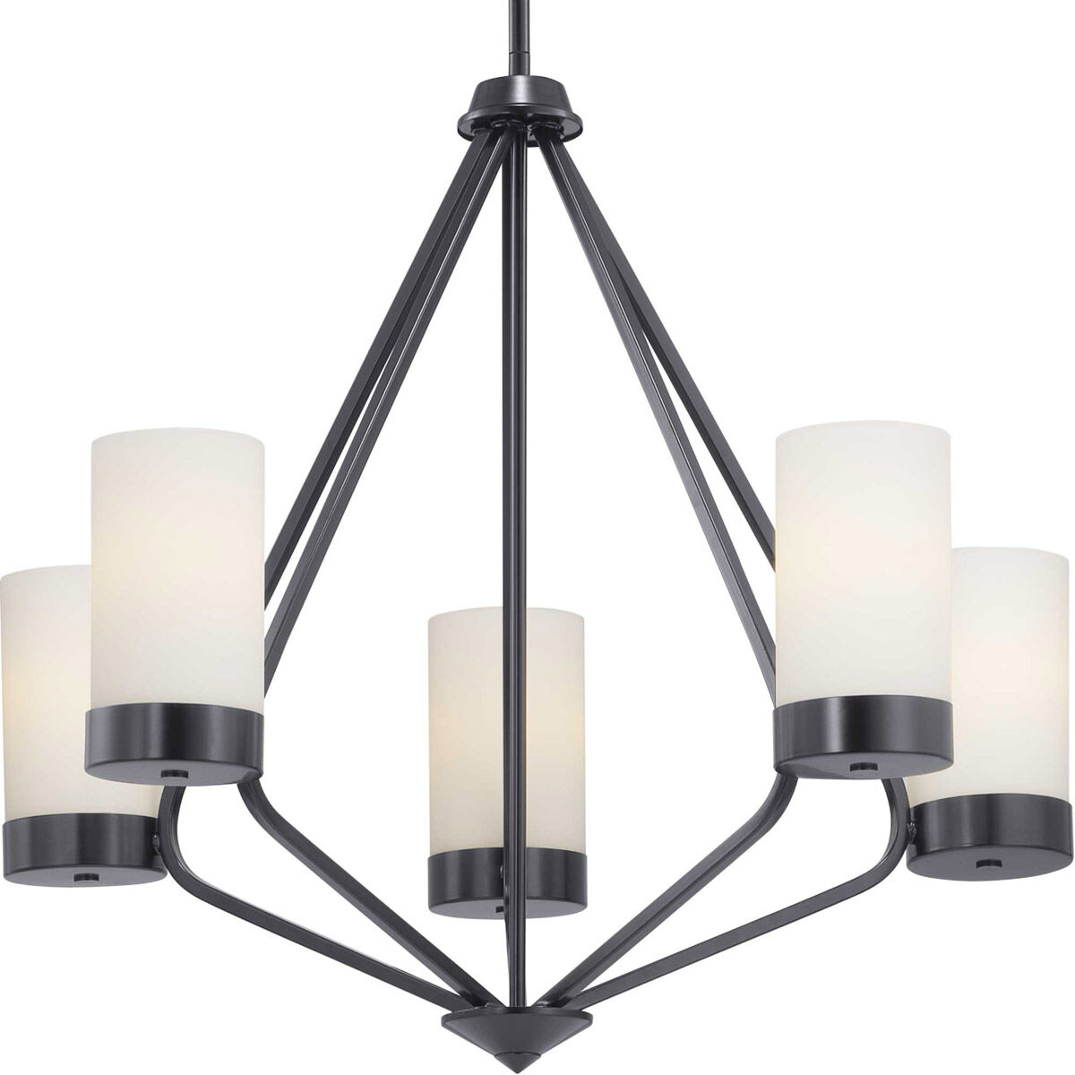 Elevate 5 Light 27 inch Matte Black Chandelier Ceiling Light, Design Series