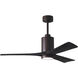 Atlas Patricia-3 52 inch Textured Bronze with Matte Black Blades Ceiling Fan, Atlas