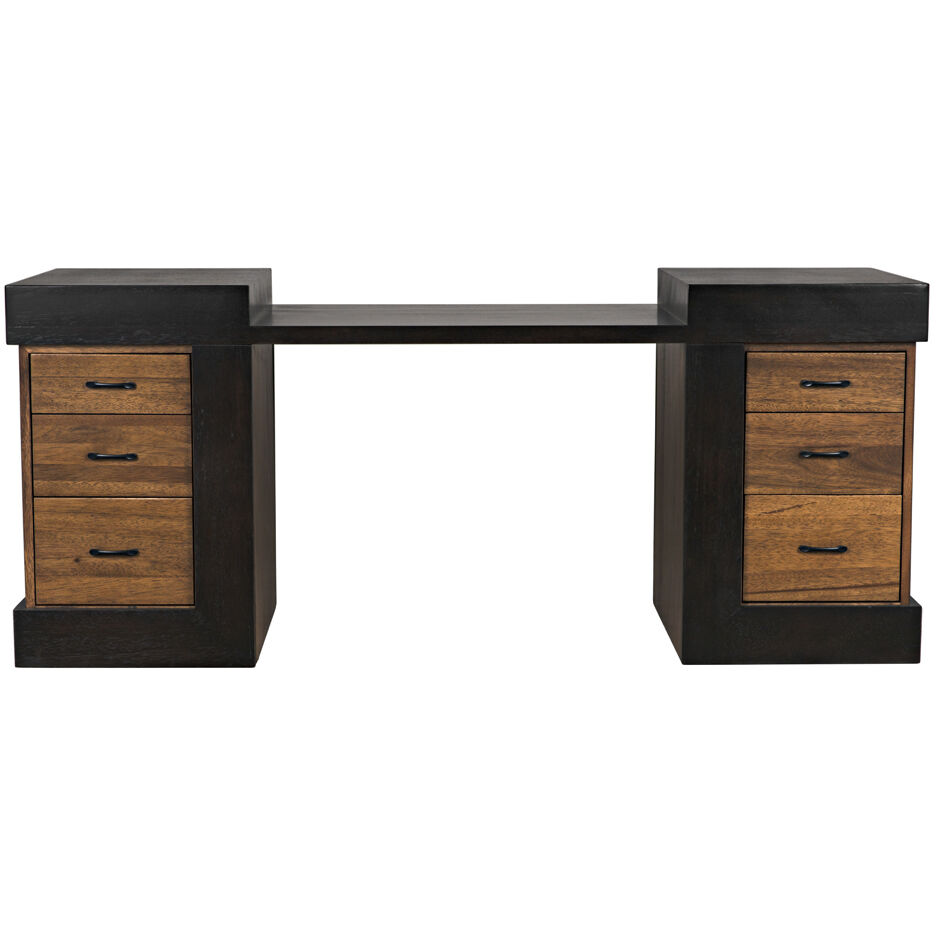 Bentley 76 X 29 inch Dark Walnut and Ebony Walnut Desk