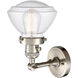Franklin Restoration Olean 1 Light 7 inch Brushed Satin Nickel Sconce Wall Light in Seedy Glass, Franklin Restoration