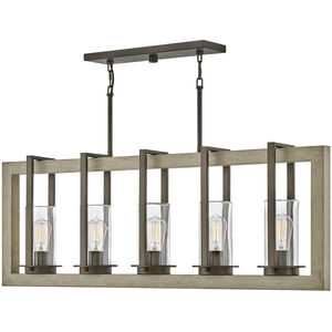 Open Air Riverwood LED 42 inch Warm Bronze with Warm Ash Outdoor Linear Hanging Light